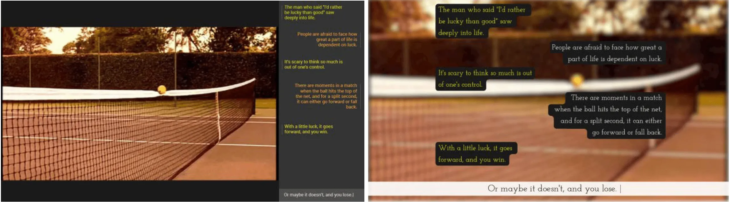 Loto-documentary interface tests