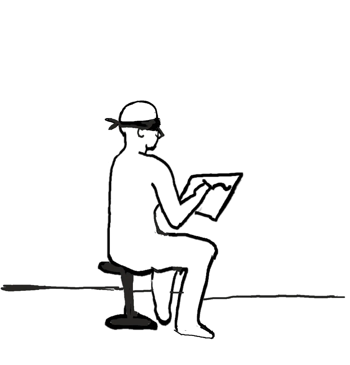 Blind Drawing with Left/Right Hand